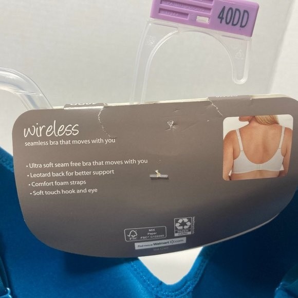 40DD Blue Wireless Seamless Full Support Bra - Picture 7 of 14